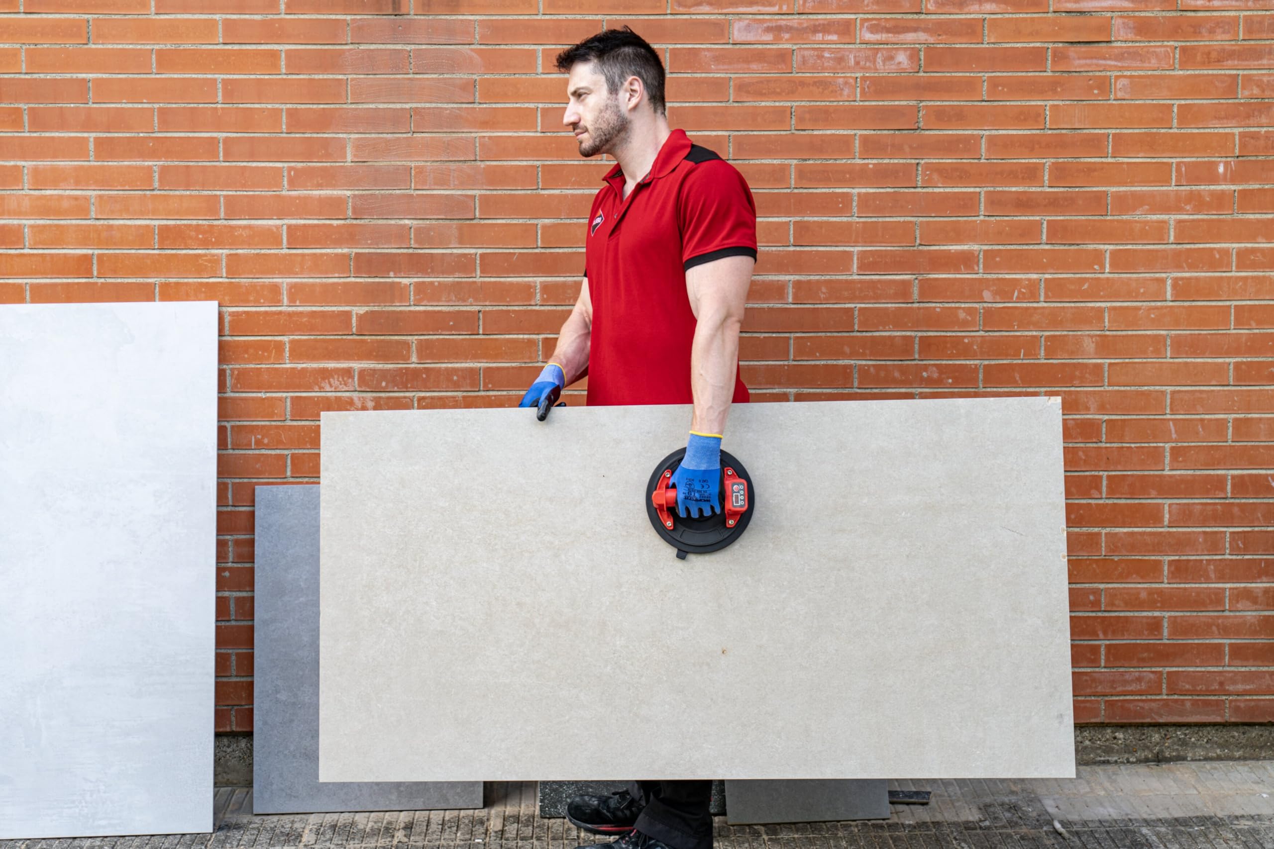Ventosa eléctrica profesional para baldosas - 140 kg con batería USB recargable, pantalla digital y maletín de transporte