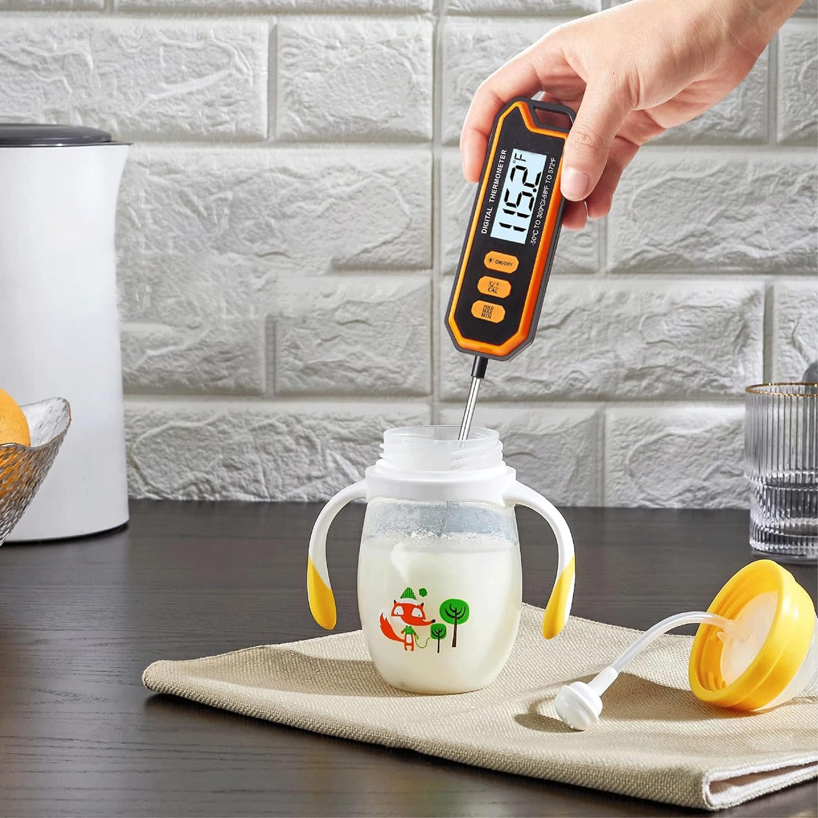 Keukenwaterthermometer Direct afleesbare vleesthermometer met superlange sonde BBQ-thermometer voor het koken van keukenvoedsel