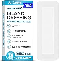 Vista 10 de JJ CARE Aderezo adhesivo impermeable para isla (paquete de 50), gasa estéril con bordes de 6 x 6 pulgadas, vendajes de gasa adhesivos envueltos