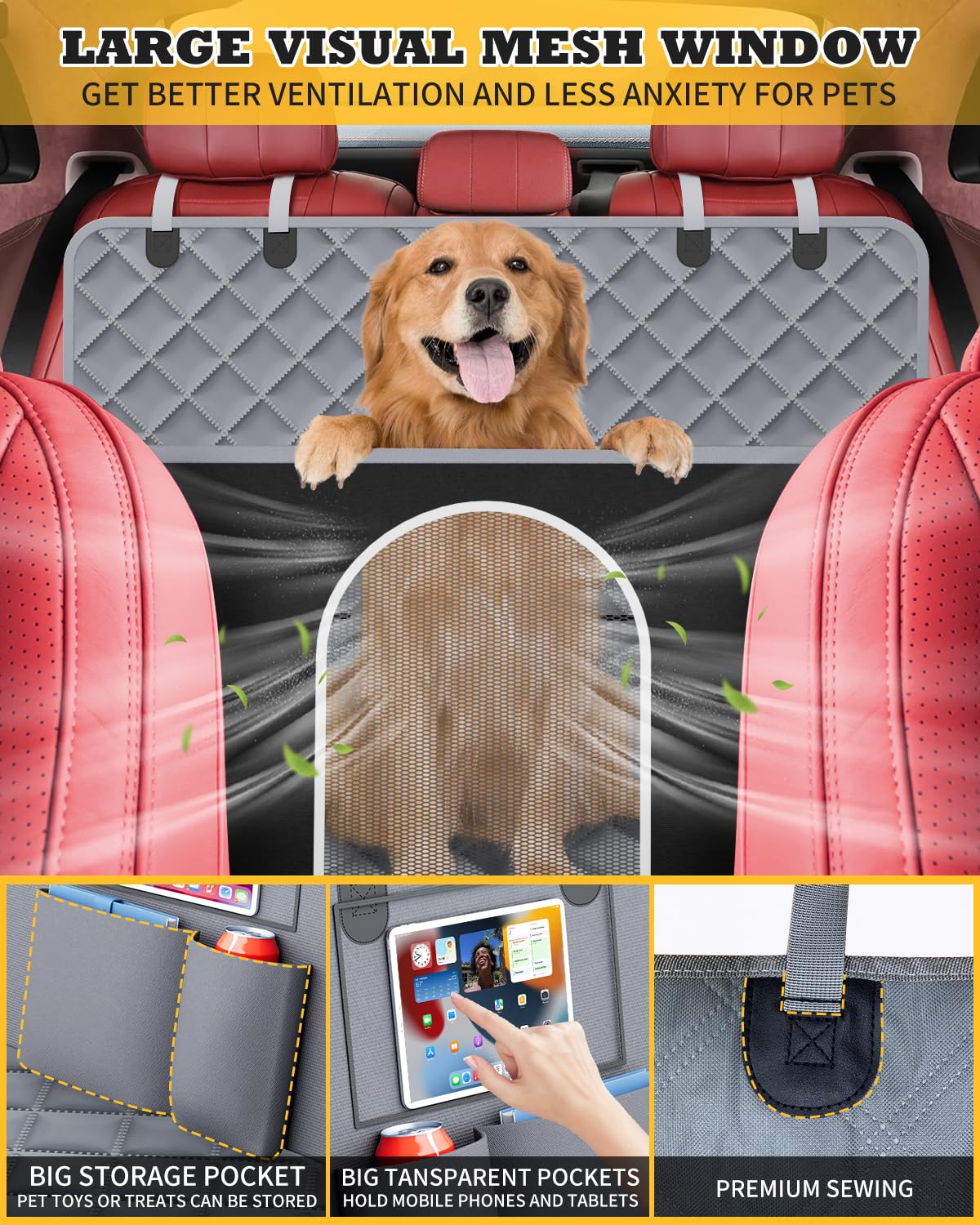 Mascota Para Coche Barrera De Malla De Perro De Se... - Grandado