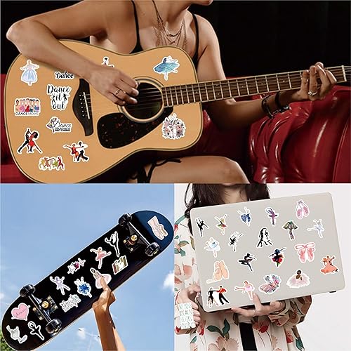 Miniatura 5 de 60 calcomanías de baile, botellas de agua para laptop, regalo perfecto para niñas y adolescentes, calcomanías de baile, recuerdos de fiesta de baile