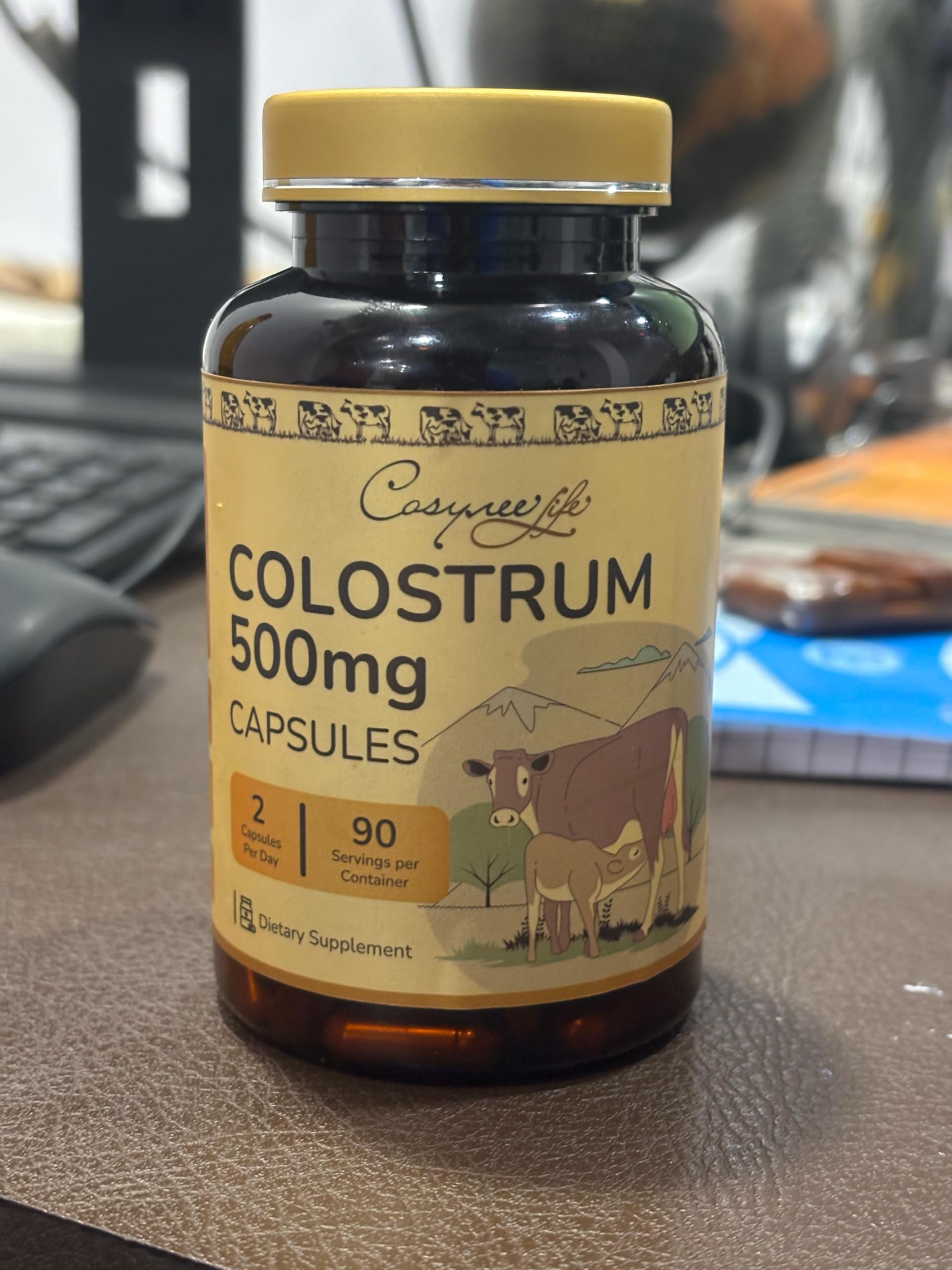 cosynee Freeze Dried Colostrum Supplement - 180 Capsules | 40% IgG IMMUNOGLOBINS | 1,200mg PER Serving | Organic Grass Fed Bovine First Milk