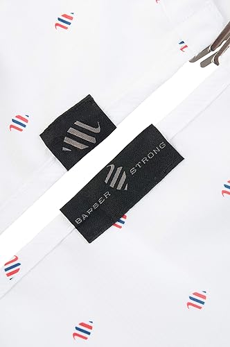 Barber Strong Tijeras de peluquería y la cubierta de corte de pelo de barbero, blanco, delantal de peluquero extra ancho en negro, tapete de