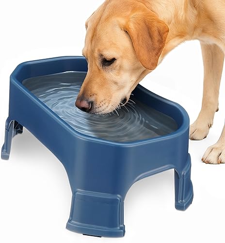 Neater Pet Brands Cuenco de agua grande para perros, cuenco elevado para agua para perros al aire libre (capacidad XL de 1.25 galones), plato de