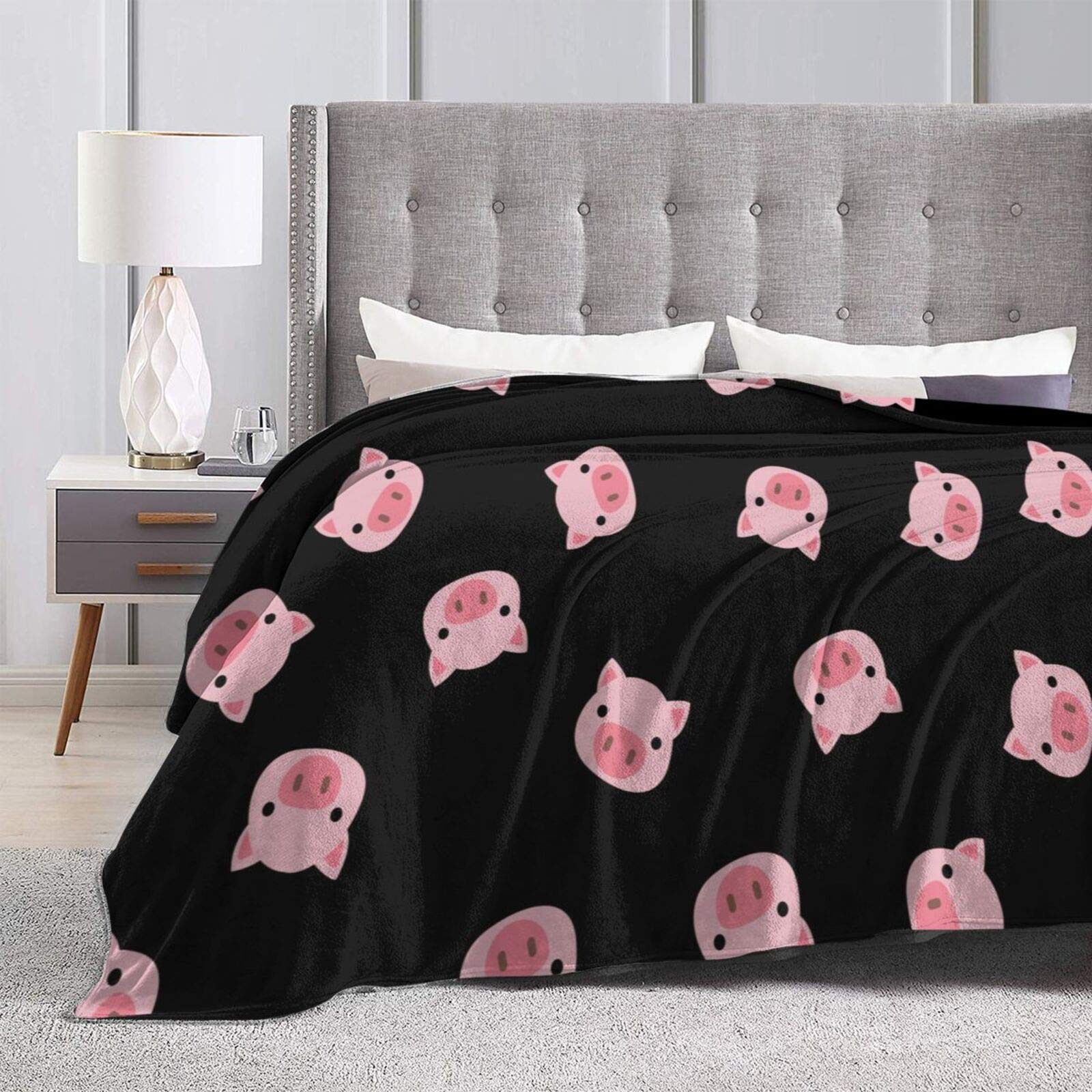 Schweine-Motiv Decke, 127 X 152 Cm, Flanell-Fleece – Weich, Warm, Für Couch & Bett