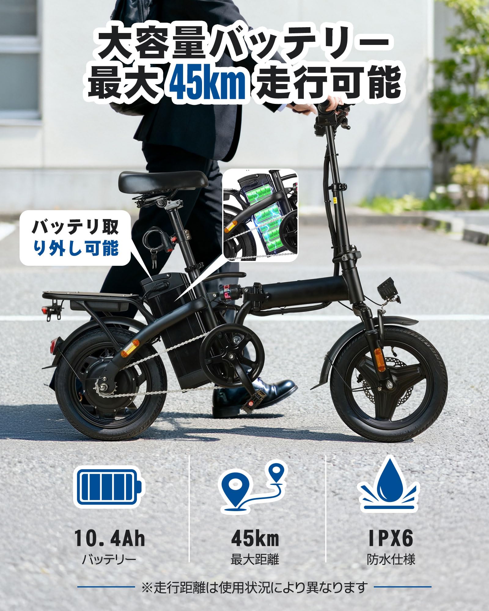 Amazon | 免許不要 公道可 折りたたみ自転車 ダブルサスペンション搭載