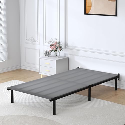 Miniatura 6 de Tablas de metal para cama individual para soporte debajo del colchón con cubierta, listones de cama de repuesto resistentes para marco de cama de