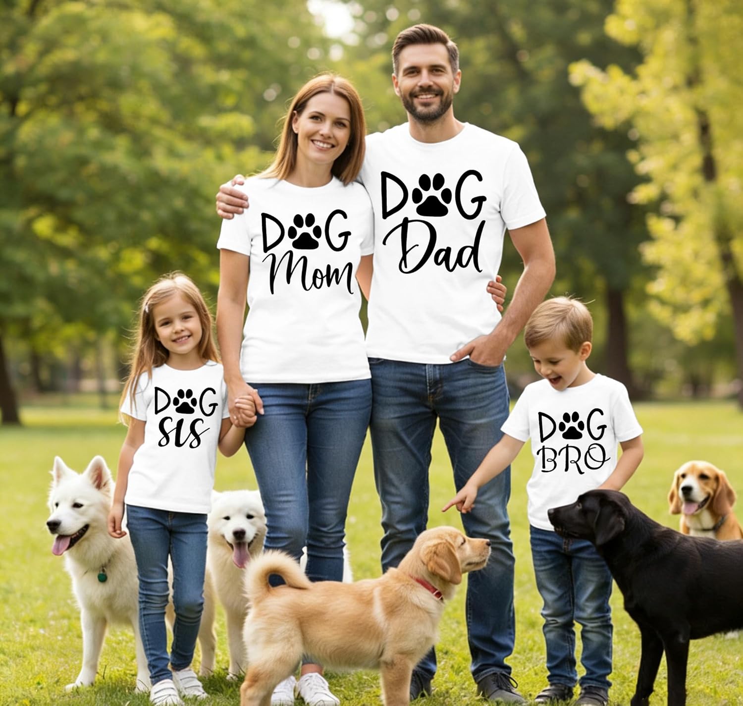 Family Dog Shirts Couples Matching Dog Dad Mom T-Shirt Pet Lover Tee Tops - Image 5