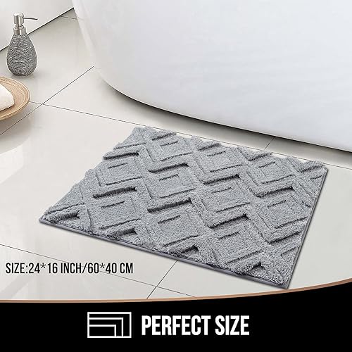 Miniatura 2 de Alfombra de baño y alfombras de baño de 24 x 16 pulgadas, ultra suave, lavable a máquina, alfombra de baño de microfibra absorbente, de secado