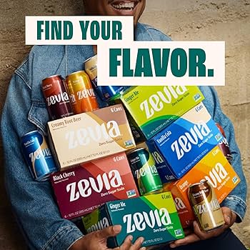 Amazon.com: Zevia Zero Sugar Soda, Vanilla Cola, 12 oz Cans