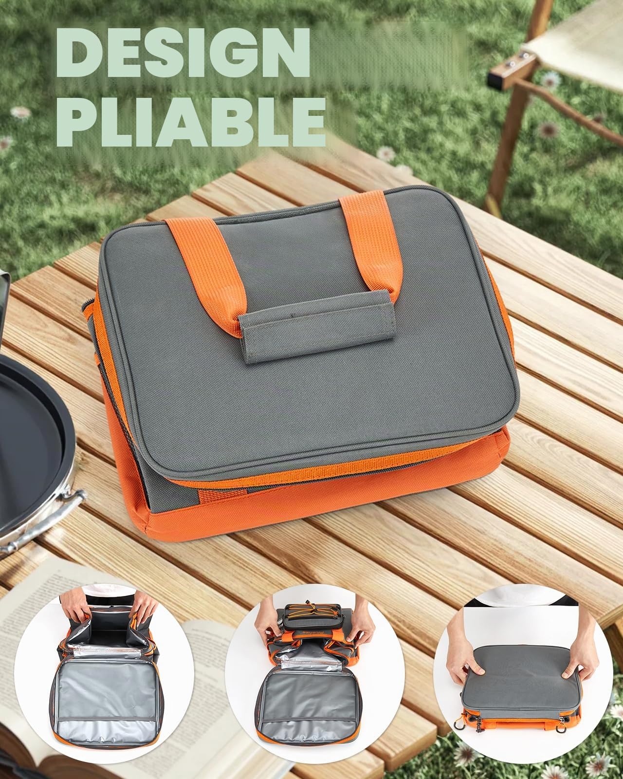 Fitense Sac Isotherme Pliable, Isotherme Souple avec, 4 Couches isolées Anti-Fuite, Sac Isotherme glacière, Pique-Nique isolé pour Le Camping, la Plage, l'épicerie, Le Pique-Nique