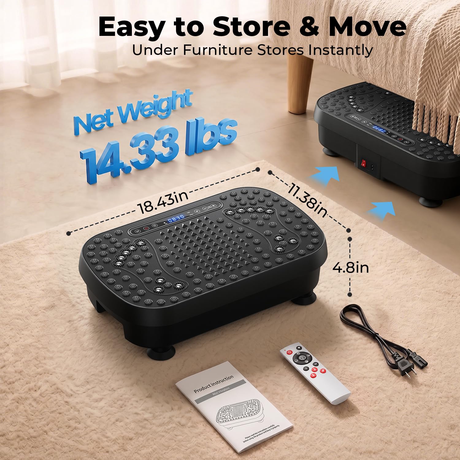 Vibrationsplatte,Vibrationsplatte Testsieger,Rüttelplatte Sport für Zuhause,Vibration Plate 330LBS Belastbar,9 Modi,99 Stufen,Power Plate Vibrationsplatt für Lymphdrainage,Ganzkörpertraining,Abnehmen