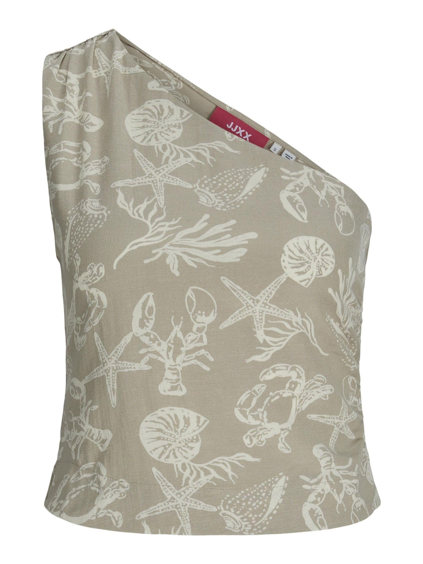 JJXX JXANNIKA ONE SHOULD LINEN BLEND TOP WVN Tişört Kadın