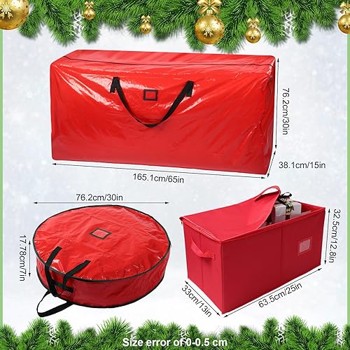 Miniatura 2 de Windyun 3 paquetes de contenedores de almacenamiento de Navidad para coronas de Navidad, bolsa de almacenamiento para árbol de Navidad para hasta 9
