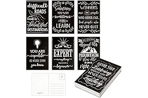 Motivational Postcards for Adults (4 X 6 Inches, 40 Pack, 20 Unique Designs)