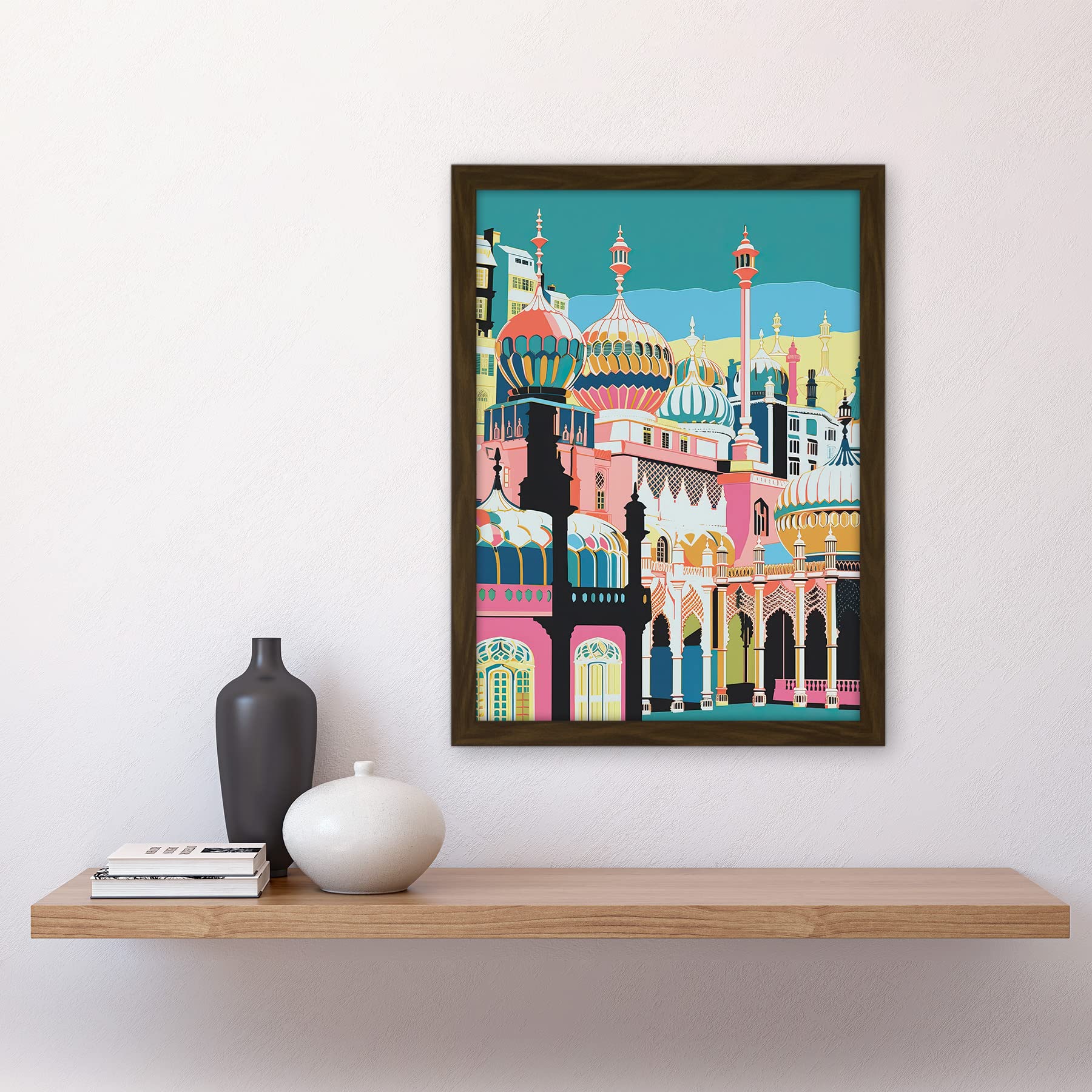Artery8 Brighton Royal Pavilion Multicoloured Architecture Artwork Framed A3 Wall Art Print, Framed Brown A3, 45.5L x 33W cm - Image 2