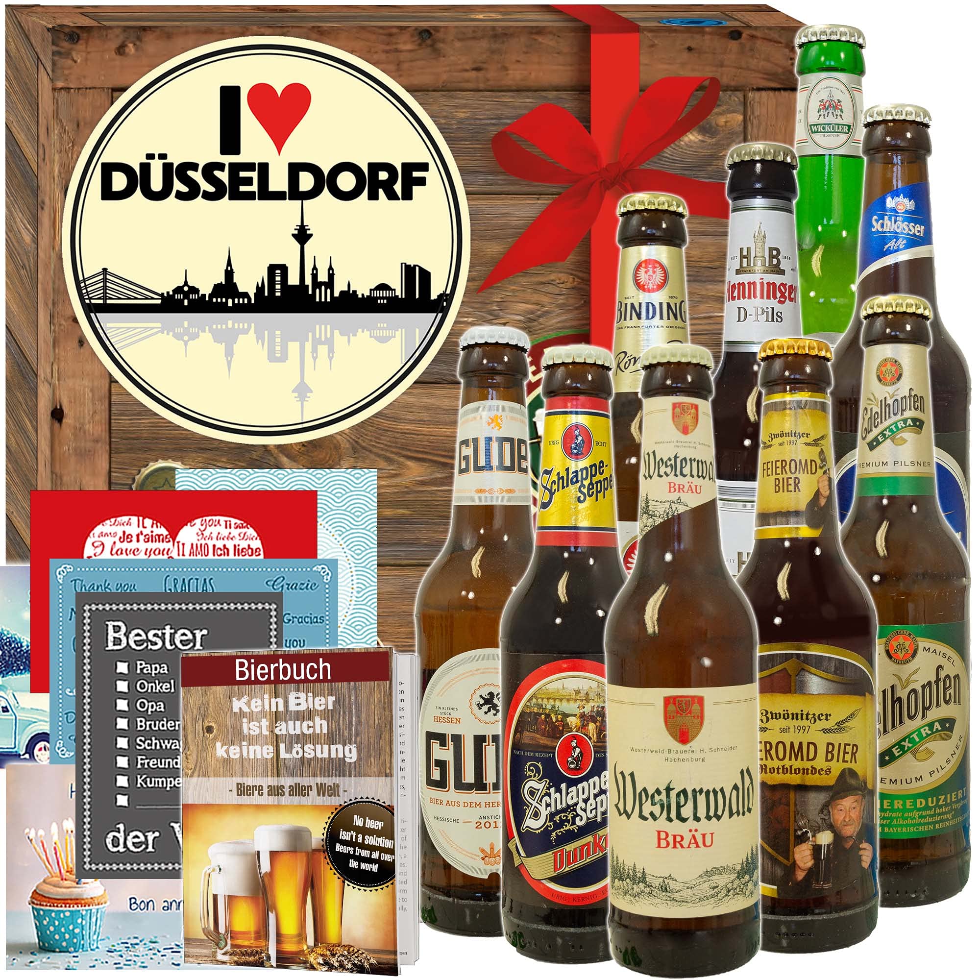 I love Düsseldorf - Deutsche Bier Box - Geburtstagsgeschenk Düsseldorf