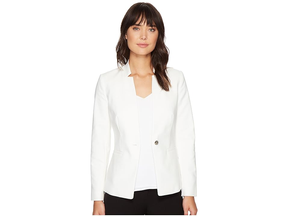 

Vince Camuto One-Button Notch Collar Blazer (New Ivory) Women's Jacket