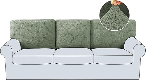 Miniatura 9 de H.VERSAILTEX 2025 Funda de sofá de jacquard de 1 pieza, fundas de sofá de alta elasticidad, protector de muebles antideslizante, funda de sofá suave