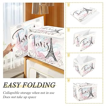 Amazon｜CaTaKu ヴィンテージエッフェル塔パリストレージビン 蓋