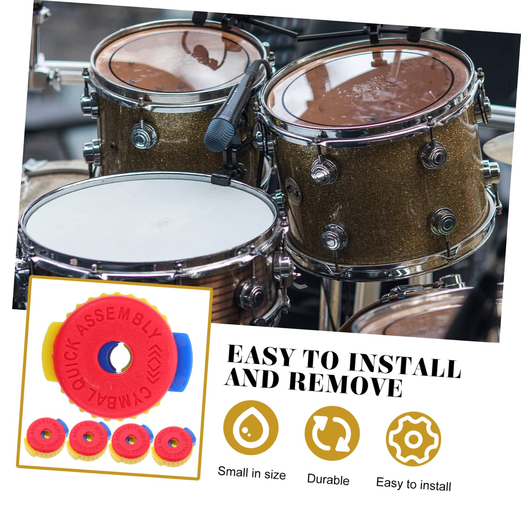 Toyvian 25 Piezas tuerca de cajas de percusion instrumentos percusion tuercas de platillos de plástico plástico rodillos piezas de fijación del partes de suite