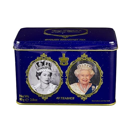 Queen Elizabeth II Tea Tin with 40 English Breakfast Teabags