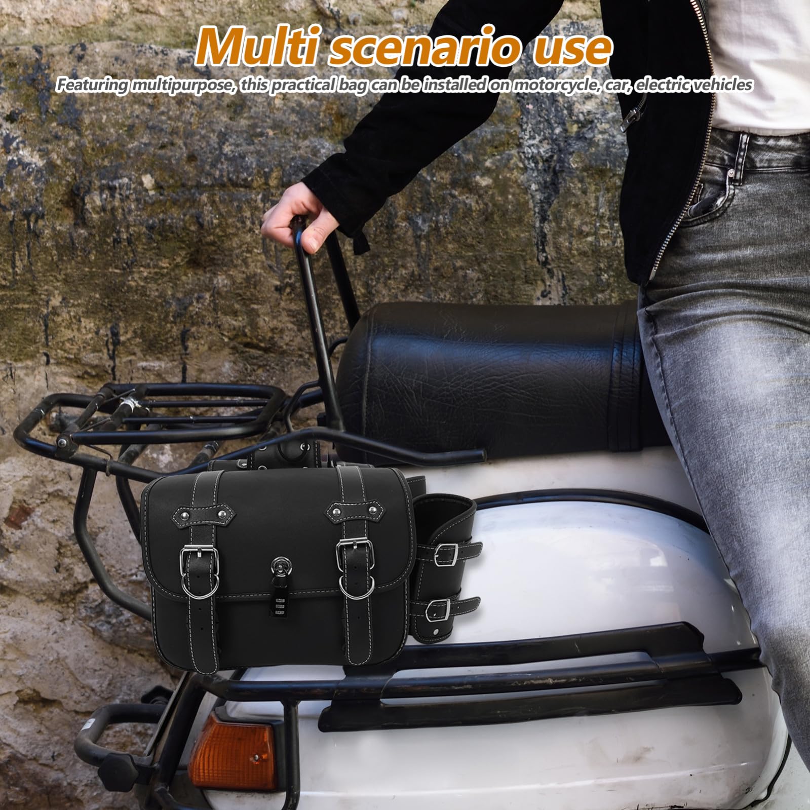 Sakw Motocyklowych z Zamkiem Skórzana Torba Boczna Do Przechowywania Narzędzi i Osobistych Przedmiotów Uniwersalna Torba Do Motocykli Rowerów i Skuterów Elektrycznych