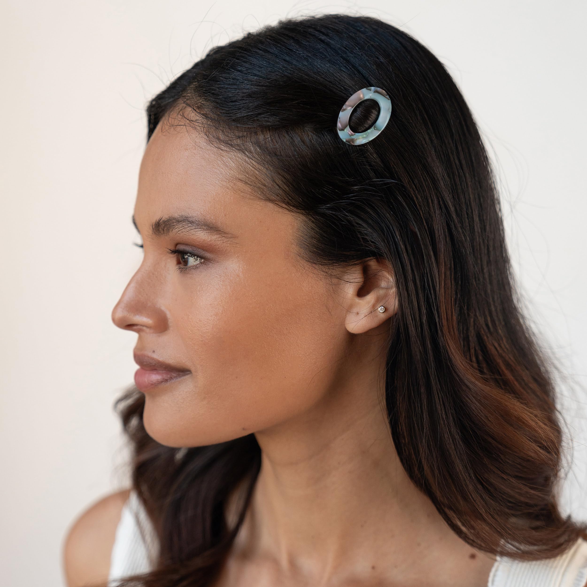 France Luxe New Cutout Oval Tige Boule Barrette - South Sea