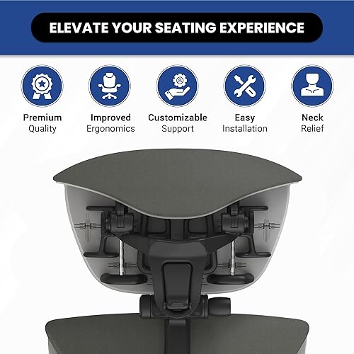 Miniatura 2 de OFFICE LOGIX SHOP Reposacabezas Embody compatible con silla Herman Miller Embody (tela de amatistamarco blanco)