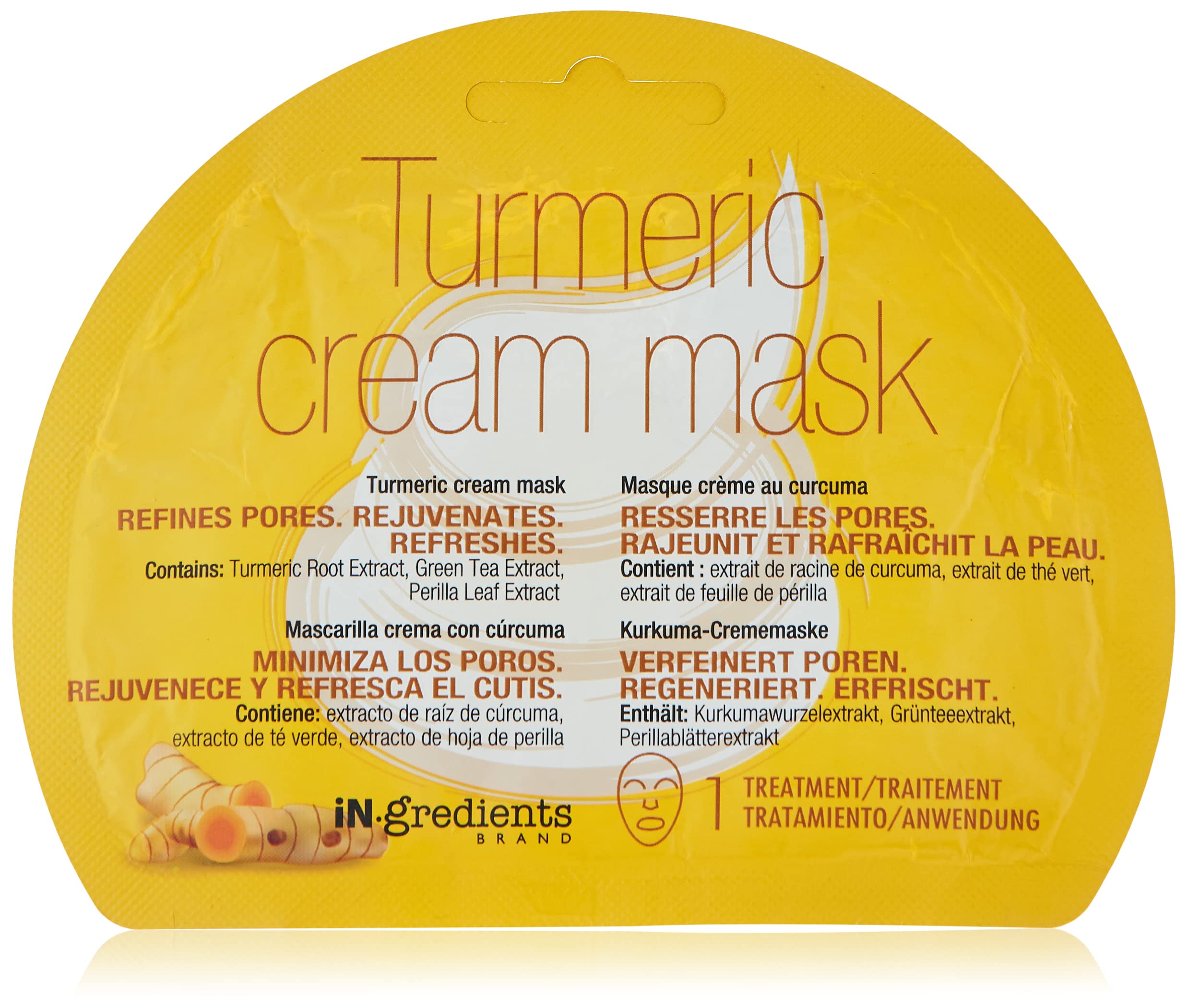 iN.gredients Turmeric Cream Mask Summer Edition Korean Skincare Clay Treatment Pore Refining Brightening Green Tea