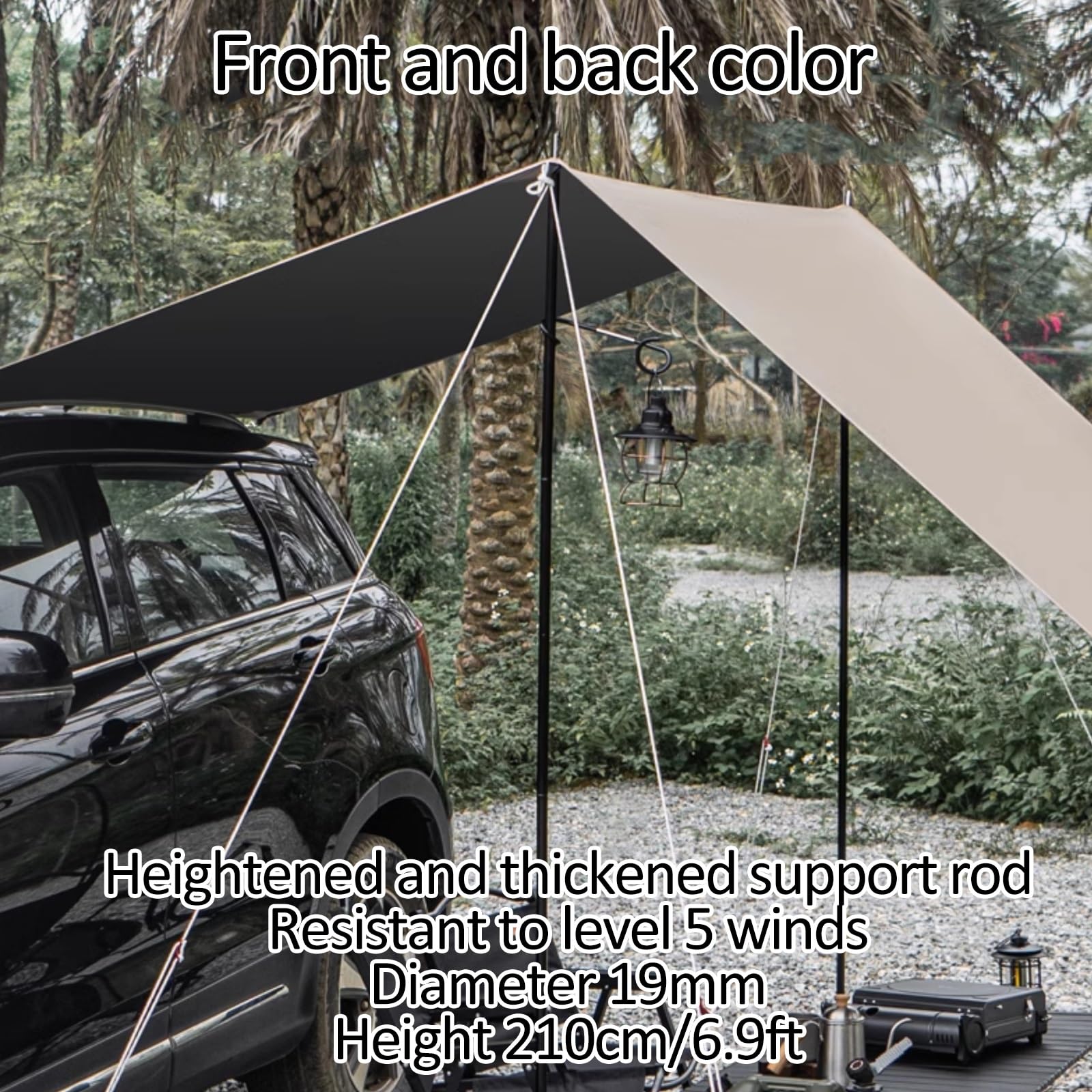 Tenda da Campeggio Portatile per Auto, Tenda da Campeggio Resistente alle Intemperie con Ventosa per attività All'aperto Come Viaggi di Pesca, 2x3M