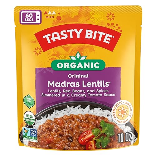Miniatura 3 de Tasty Bite Organic Madras Lentils, 10 Ounce, Pack of 6, Ready to Eat, Microwavable Entree, Vegetarian