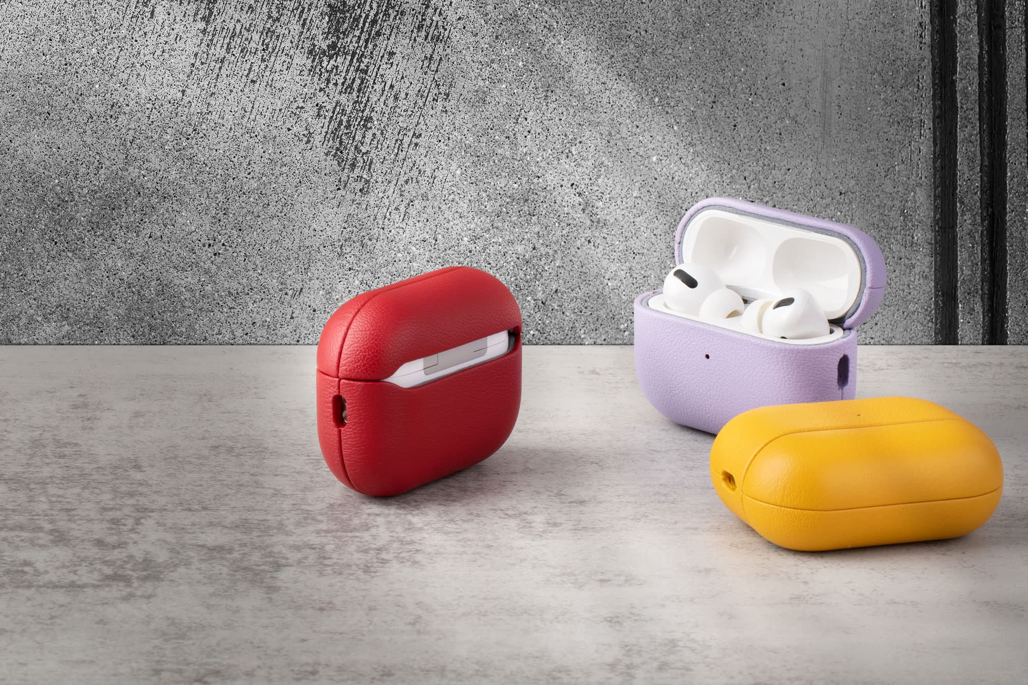 Custom Leather Cover For AirPods Pro 2 - Red - Metallic Leather - View #4