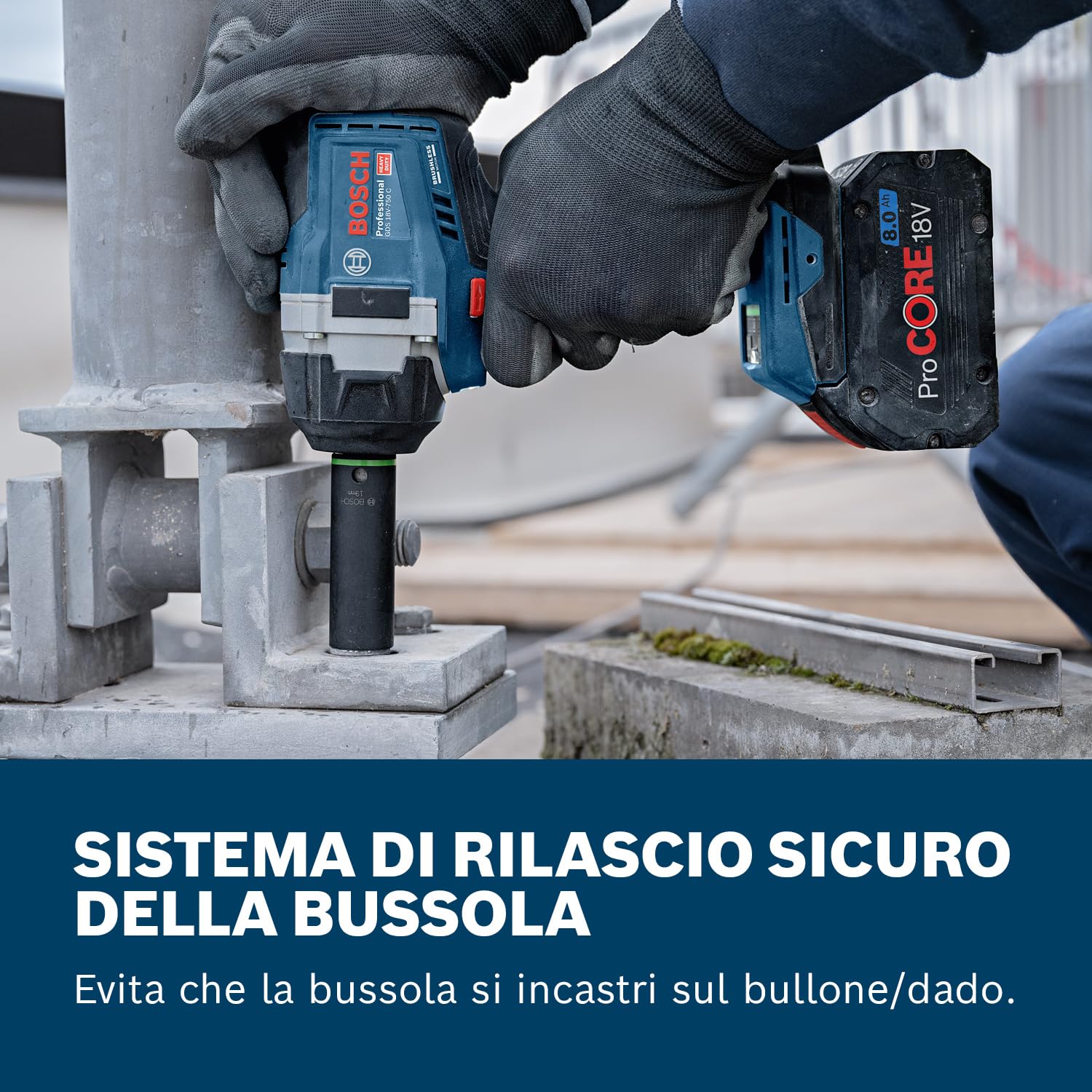 Bosch PRO HEAVY DUTY GDS18V-750 Avvitatore a massa battente 18V GBA 18 V 5,0 Ah, GAL18V-40, L-BOXX 136)