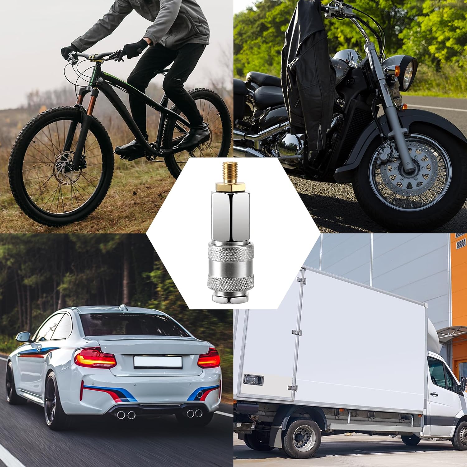 Air Pump Adapter Portable Tire Inflator Electric Air Compressor Adapter Gold Quick Connector Coupler for Air Blow Tool Air Compressor Air Wrench Sander Covert Your Air Pump to Pneumatic Tools