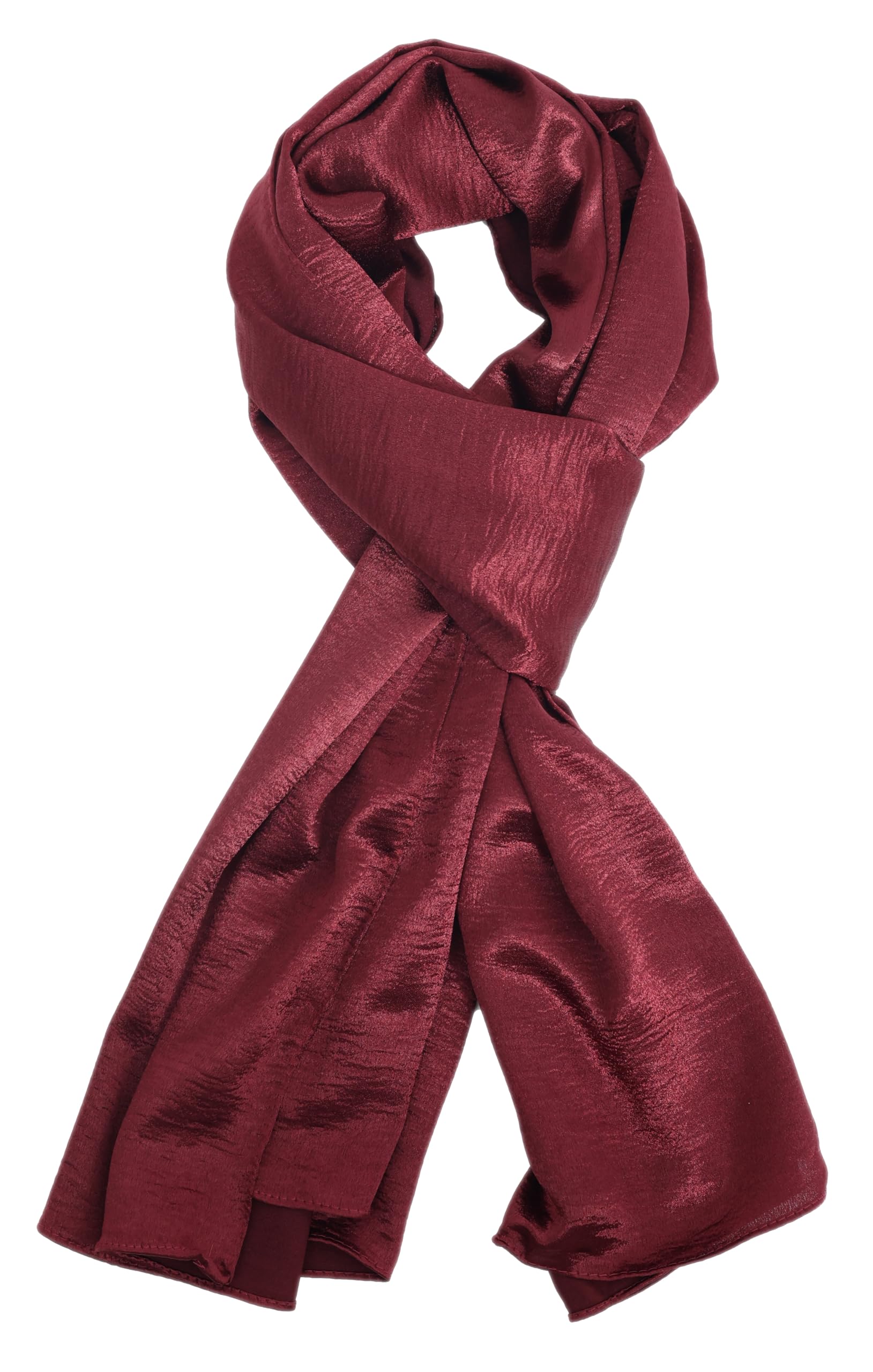 World Of Shawls Women's Maroon Luxurious Crushed Velvet Hijab Scarf – Soft Lightweight Gold Shawl For – Elegant Modest Wear, Evening Or Daily Styling, Wedding Or Party Scarf (Maroon)