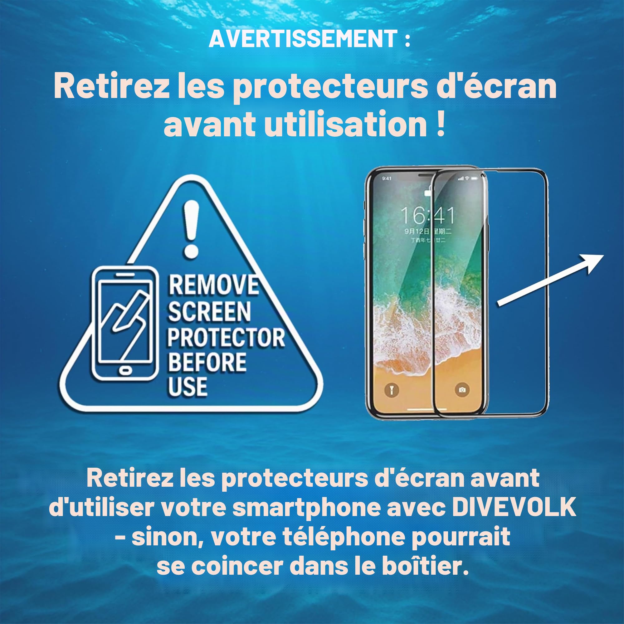 DIVEVOLK Seatouch 4 Max Caisson étanche intégral de plongée pour iPhone 12/12 Pro/12 Pro max/13/13 Pro/13 Pro Max SEATOUCH13