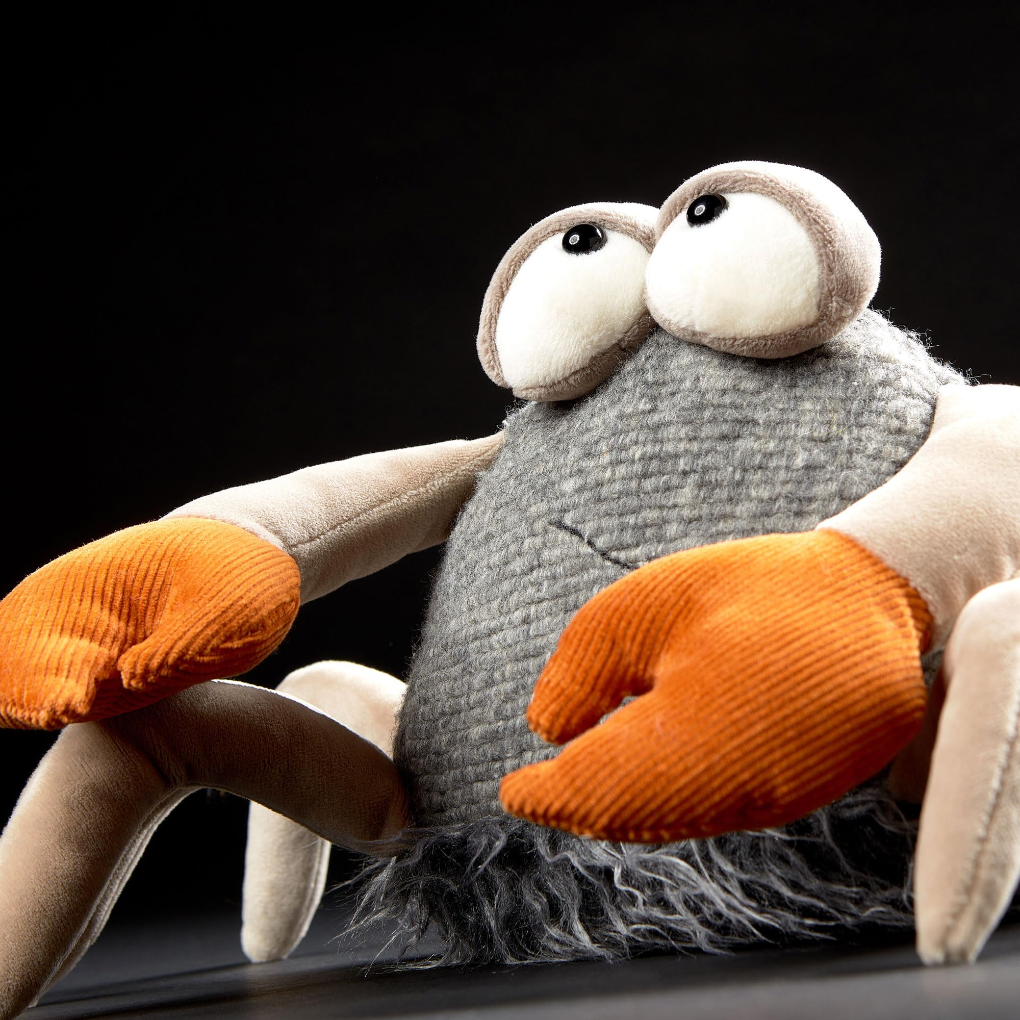 Plüschtier Kick klick, BeastsTown für Kinder und Erwachsene zum Sammeln, Schenken, Spielen, Schmusen, Grau/Beige/Orange/Krebs | außergewöhnlichs Design, detailreich, liebenswert - ein echter Freund fürs Leben