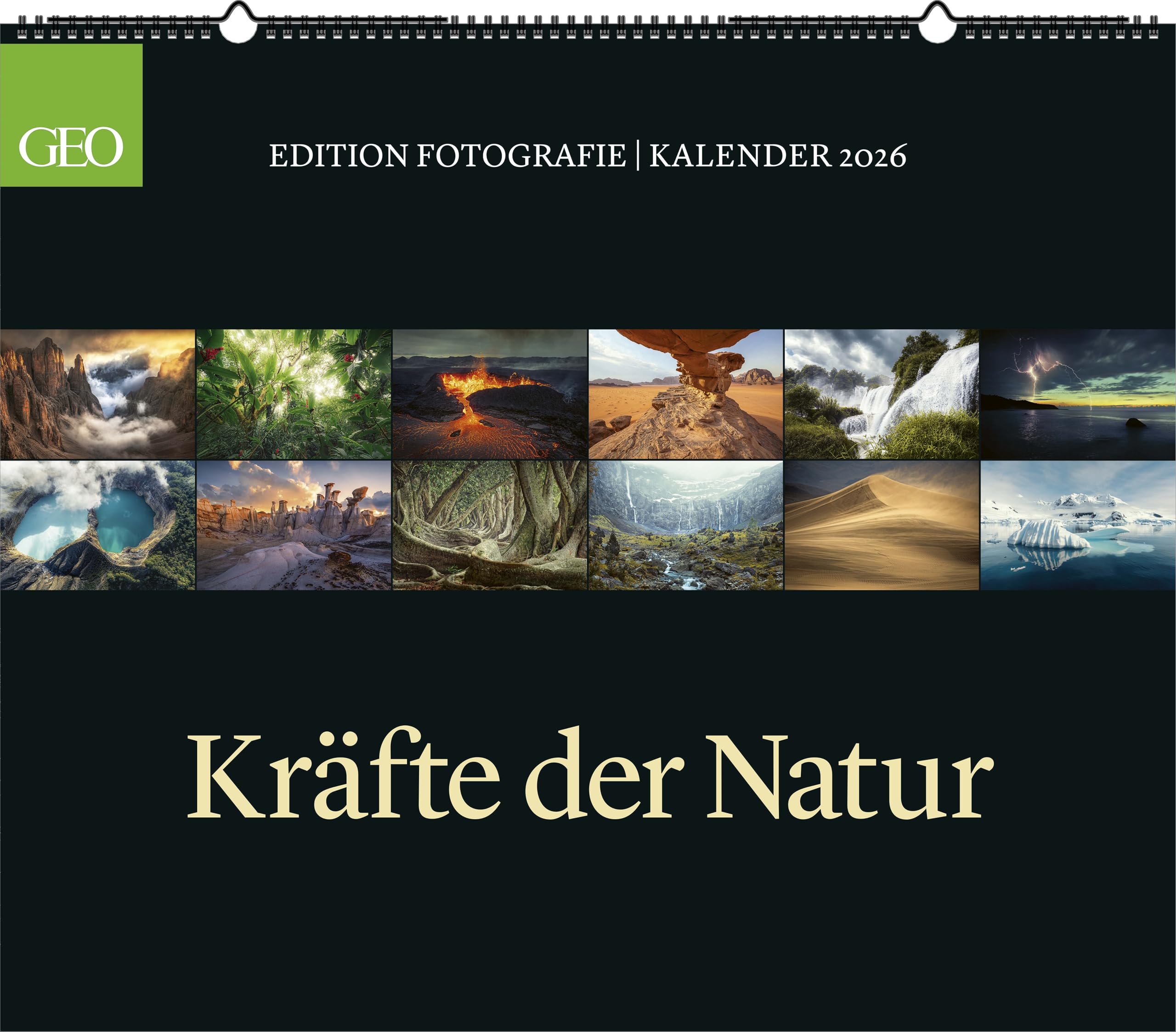 GEO - GEO Edition: Kräfte der Natur 2026 – Wandkalender 70x60 cm, Poster-Kalender mit Naturgewalten, 12 Monatsblätter & Spiralbindung inkl. Postkarten für Natur- und Fotografie-Liebhaber