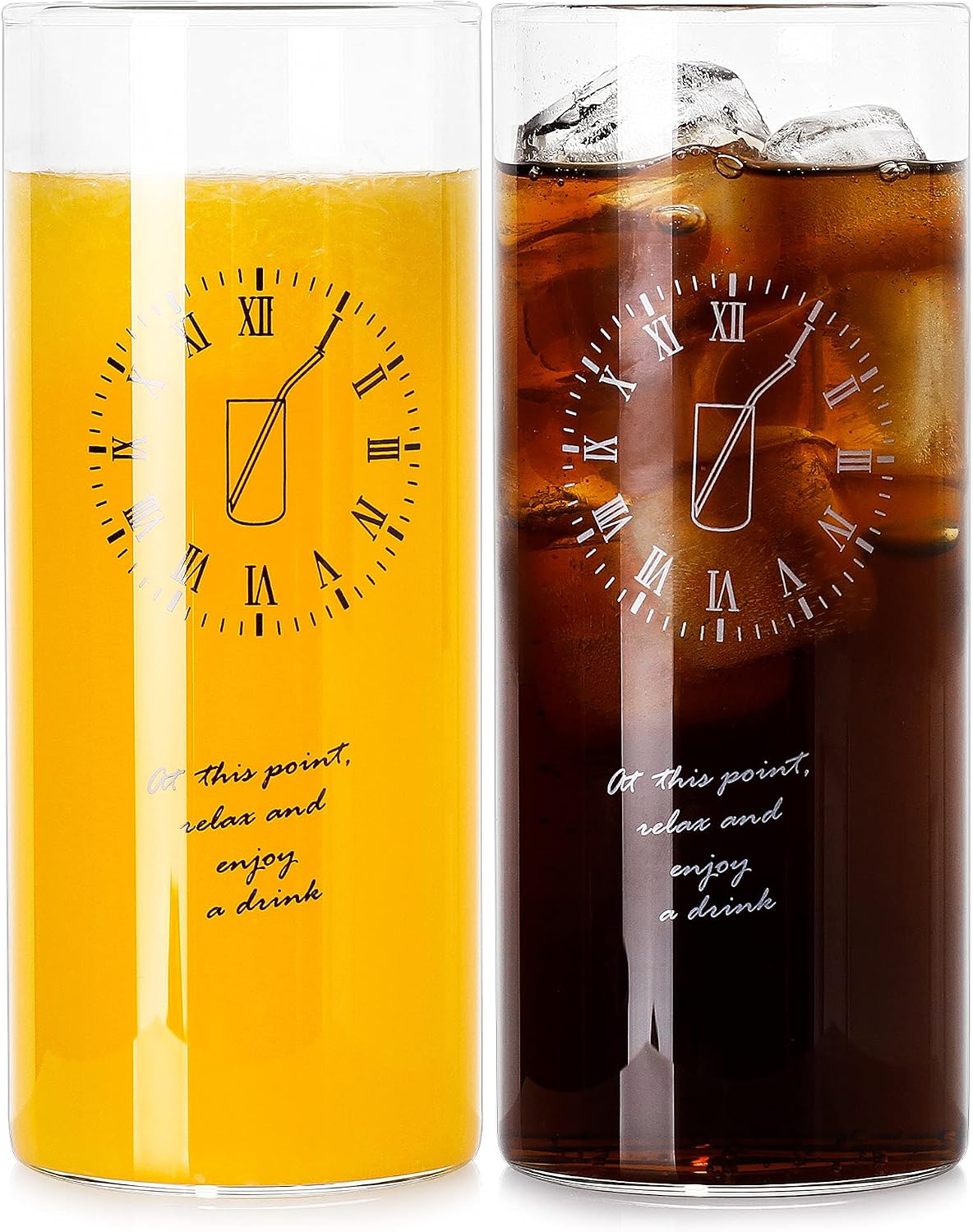 LUXU Lead-Free Drinking Glasses,Tall Glass Sets2pc,13oz