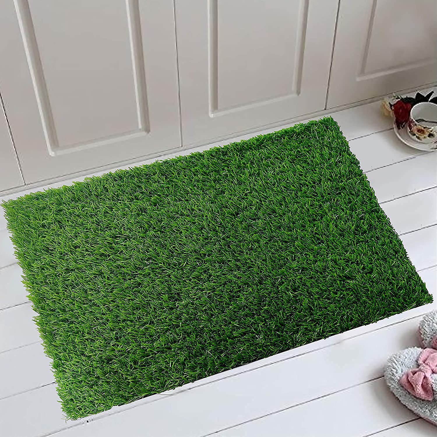 Artificial Grass Professional Dog Mat, Potty Training Rug Replacement Artificial Grass Turf, Patio Lawn Decoration, Easy Clean Drainage Holes(37 * 55 cm), Multicolour, Standard (BLISS-09)-image-34