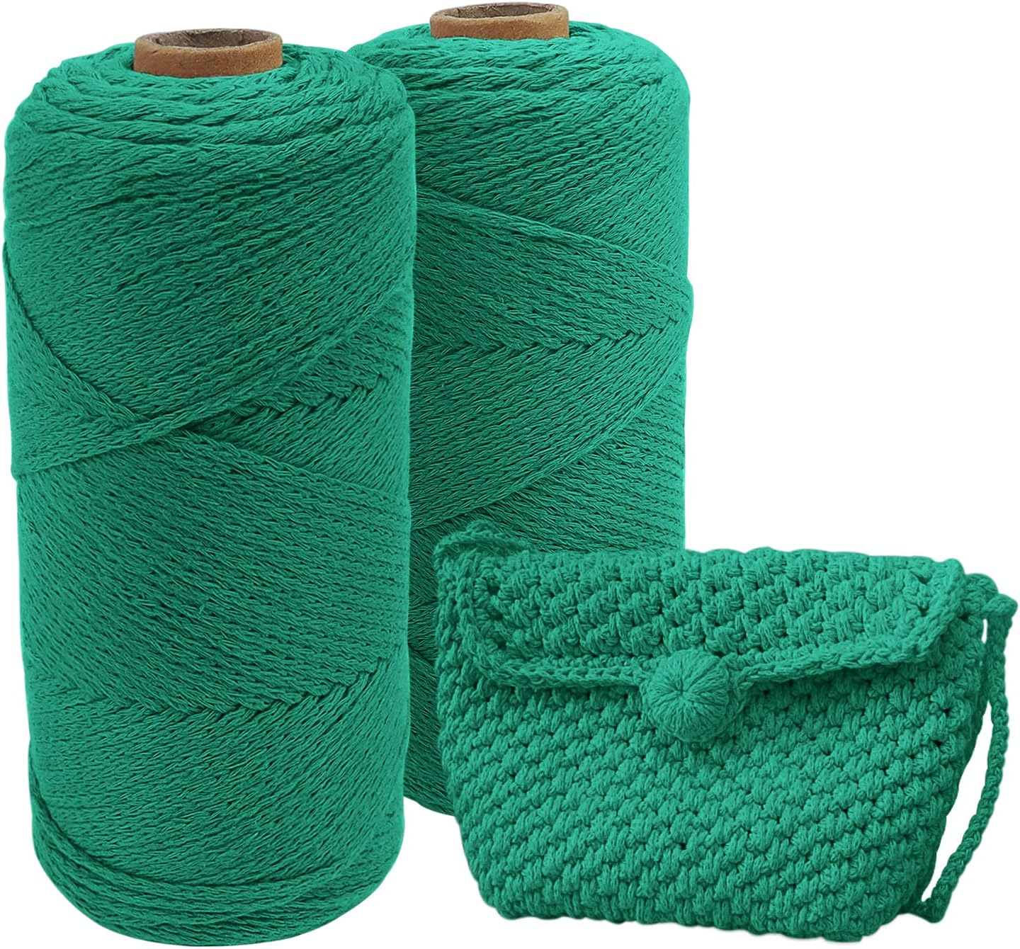 Coarse Twine, framing Threads, Nylon Braided threa 2mm Macrame Cord 300m - Natural Crochet Cotton Yarn for Wall Hanging, Dreamcatcher, DIY Projects & Knitting(Red)