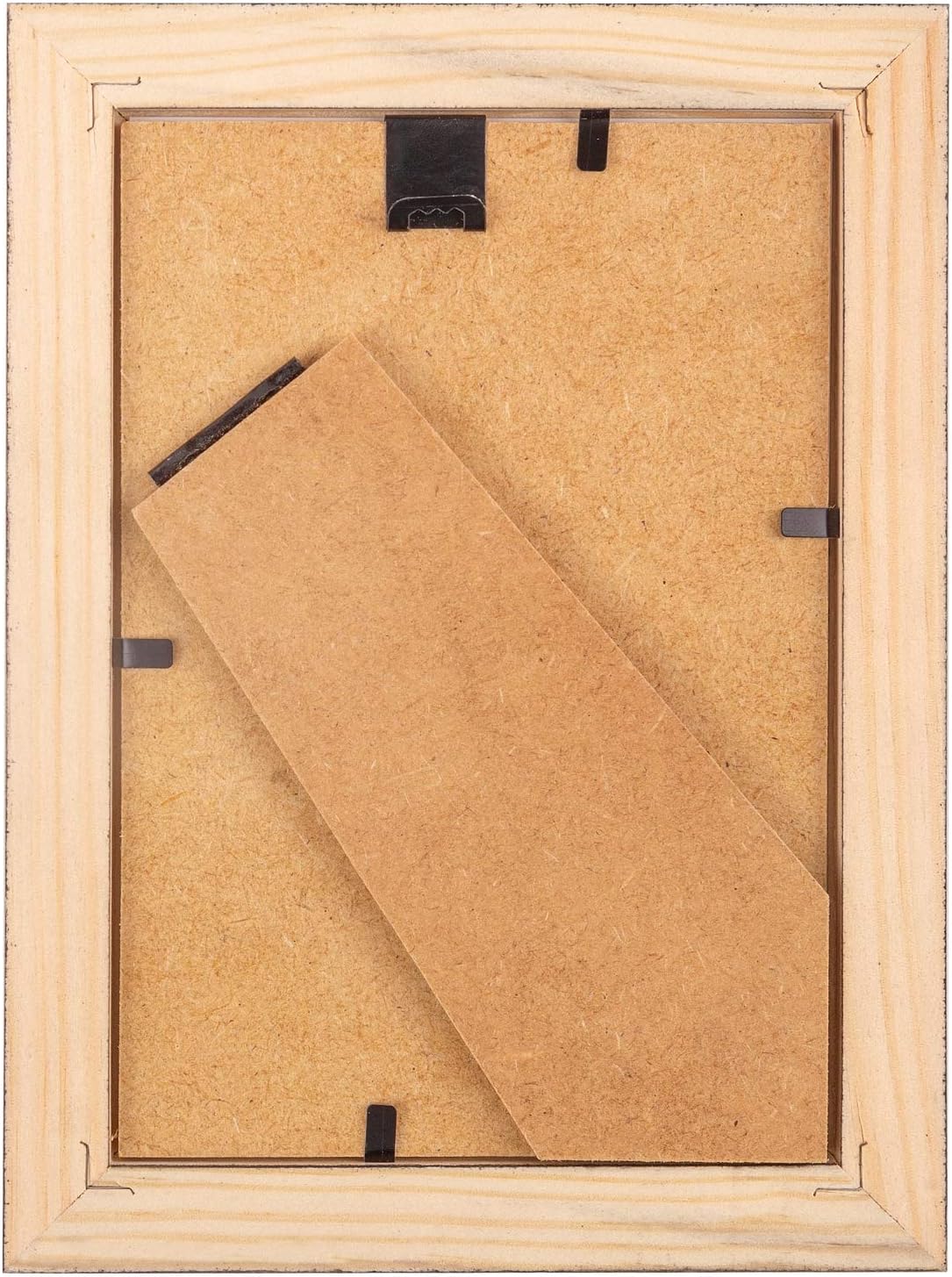 Creative Home 2 x Black Photo Picture Frame Wooden Set | 4 x 7 in | Natural Pine Wood | for Polaroid Photograph Gallery Wall | Stand & Hooks for Hanging Horizontally & Vertically | Glass