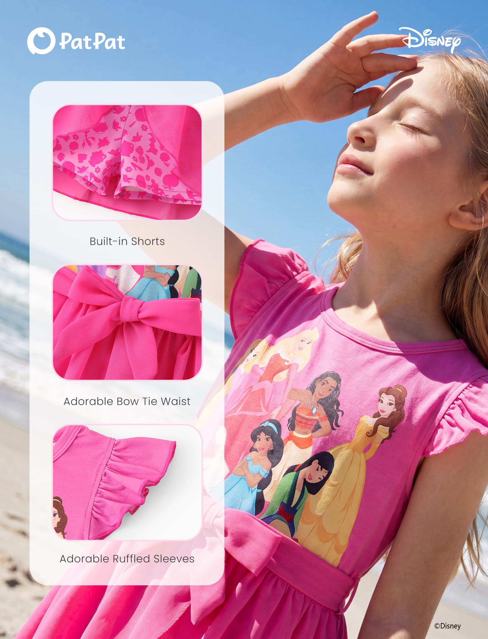 Disney Frozen - Tutina da bambina con gonna in tulle e gonna in tulle, per compleanno, estate, 2-8 anni