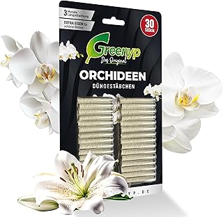 Greenyp 30x Orchideen Düngestäbchen für alle Zimmerpflanzen I Universal NPK Orchideendünger für kraftvolle Blüten I Langzeitdünger mit Extra Eisen und 3 Monate Düngekraft.
