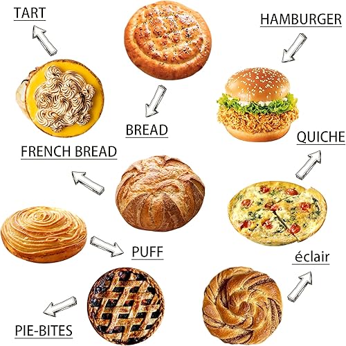 Miniatura 9 de Pan para hornear pan de hamburguesa Eclair perforado hojas de disco redondo de malla de silicona molde de 8 pan forma de círculo cónico