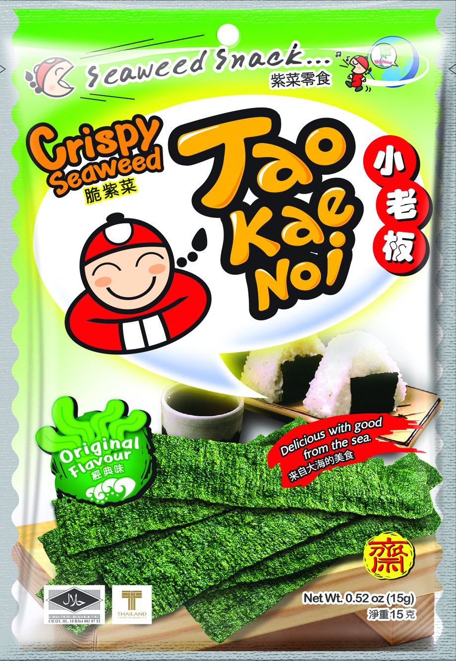 Taokaenoi のりスナック(CRISPY SEAWEED)・オリジナル味15g×20袋