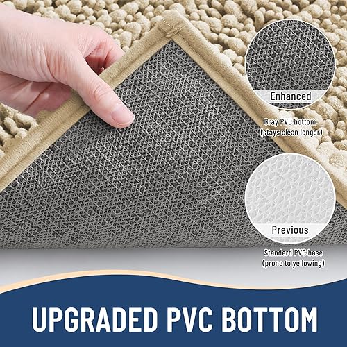 Miniatura 5 de Arotive - Tapete para baño de felpilla de lujo, extra suave, grueso, absorbente, esponjoso, antideslizante, se puede lavar y secar a máquina, para