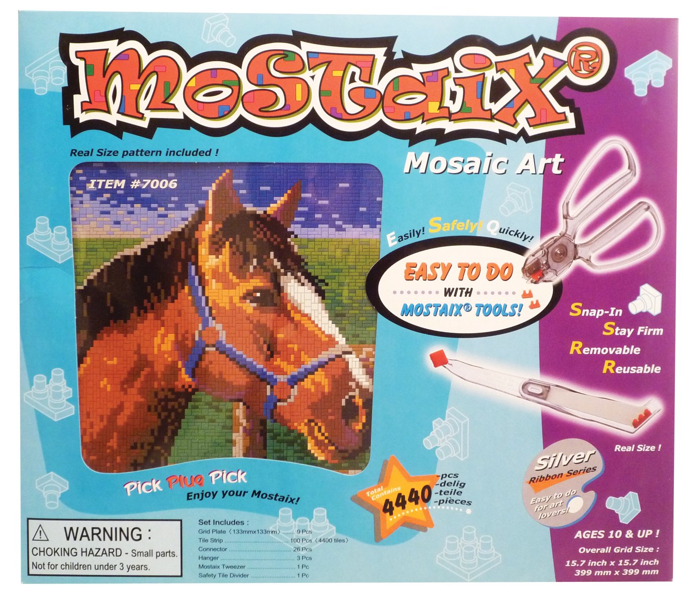 Mostaix Silver Ribbon Series Horse Mosaic Art Set