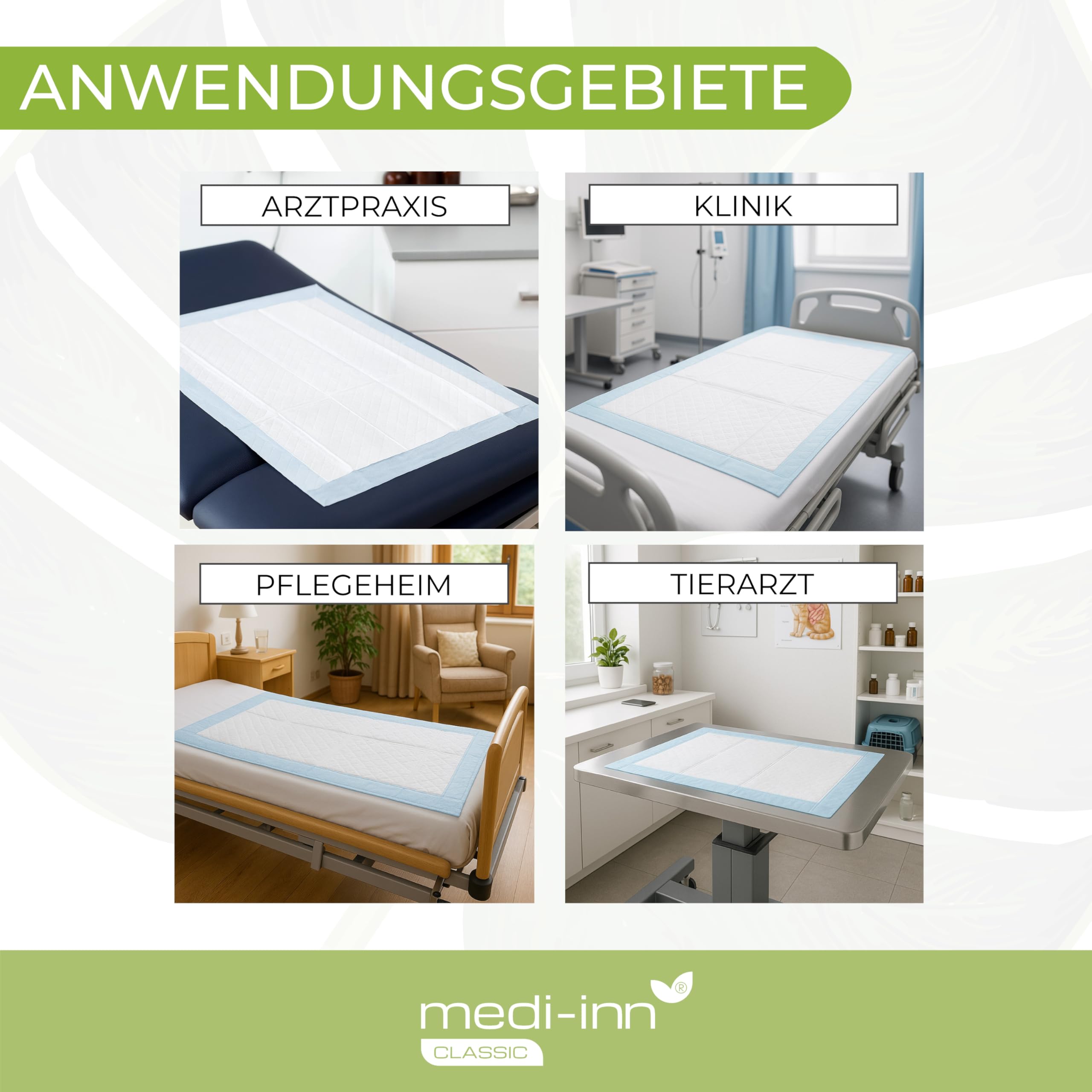 Medi-Inn Krankenunterlagen 60 x 60 cm, 6-lagig, (4 x 25 = 100 Stück)